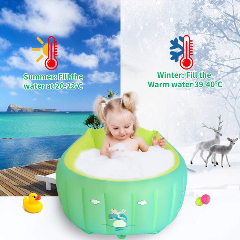 Relaxing Baby | Inflatable Baby Bathtub,Newborn Bathtub Seat for Infant,Non-Slip Baby Pool for Sitting up,Foldable Toddler Tub Shower,Portable Travel Bath for Kids 0-6 Year - Image 3